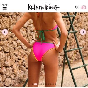 Kulani Kinis Passion Fruit Pink Color-Block Bikini Bottoms